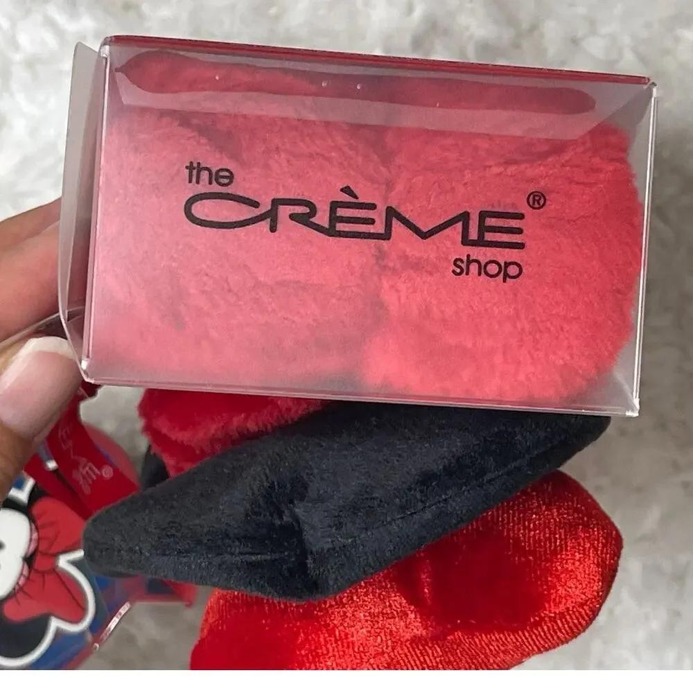 The Creme Shop Minnie Mouse 3D Teddy Spa Headband Plushie Bow Hairband Red Black